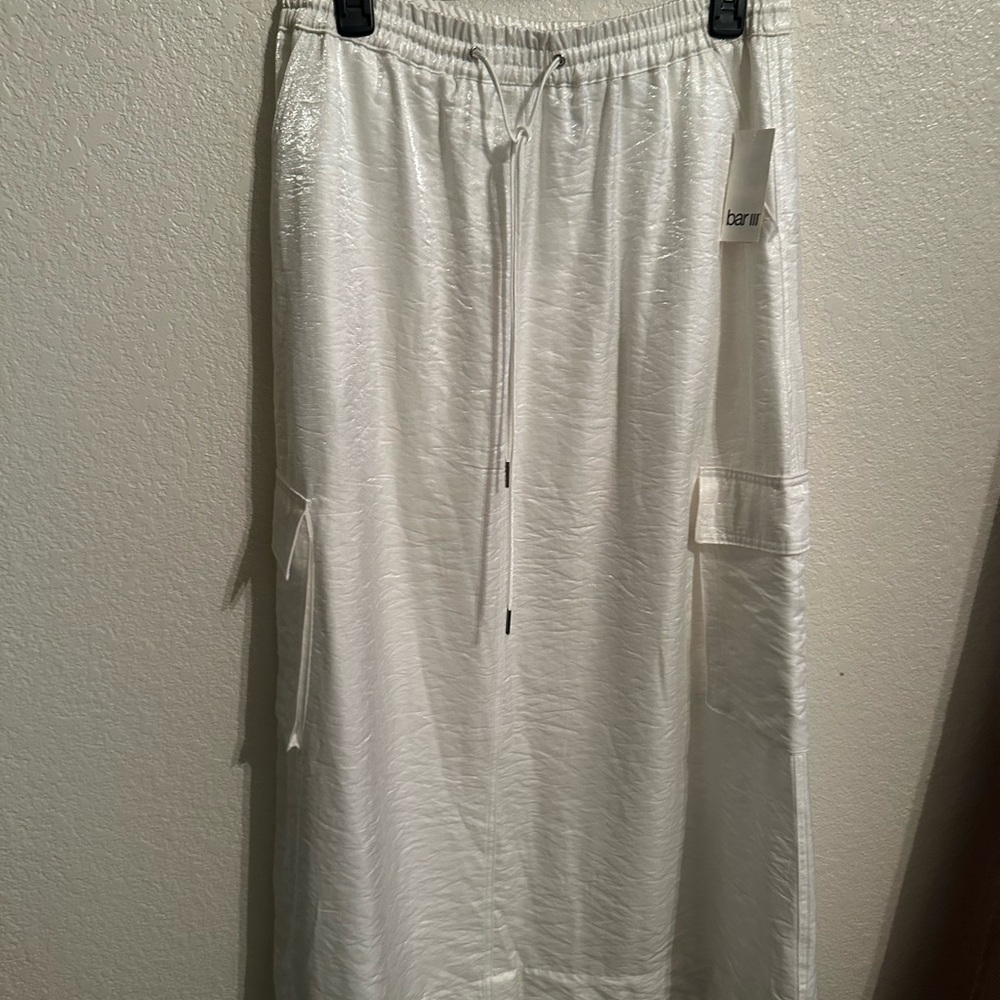 Bar III Shimmering White Maxi Skirt